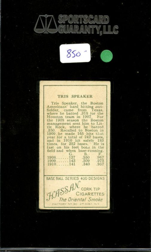 1911 T205 Tris Speaker HOF SGC 60 5 1236756 009  