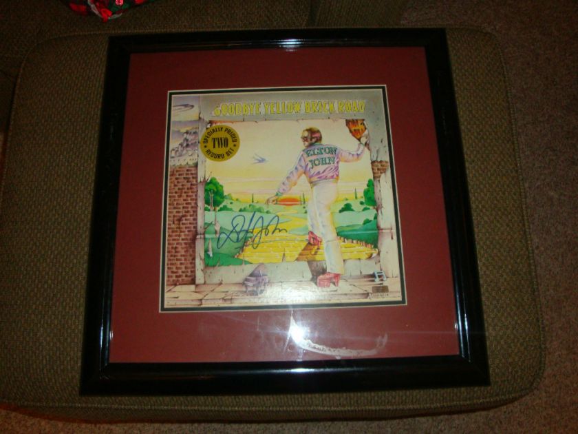 Signed Elton John Goodbye Yellow Brick Road LP COA LOA  