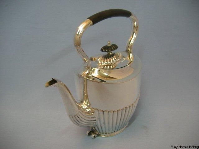 Teekanne auf Stövchen   925er Silber   Sheffield 1905   Henry 