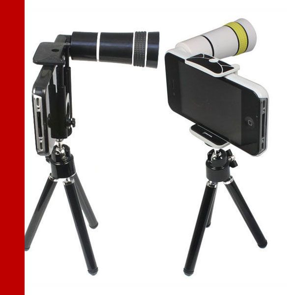 1PCS New 10X Optical Zoom Lens Telescope Tripod For Apple iPhone 4G 