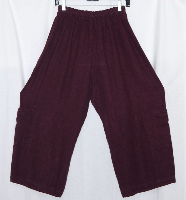   Linen CASBAH PANT Lagenlook S/M M/L L/XL XL/1x/2x ZINFANDEL  