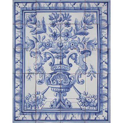 Portuguese Antique Designs Tile Panel ALBARRADA FLOWER  