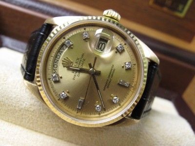 1970 Rolex Mens President Day Date 18k Yellow Gold Ref 1803 W/ Box 