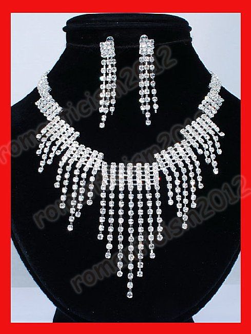 FREE Wedding/Bridal crystal choker necklace EARRING set  