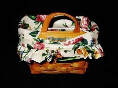 Longaberger Basket AMBROSIA BOOKING 10120 Basket GARDEN SPLENDOR Liner 