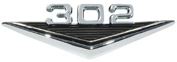 Mustang 1965 66 302 V Fender Emblem  