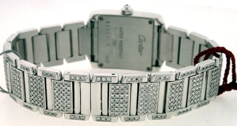   tank francaise 18k white gold full diamond $ 110000 00 ladies watch