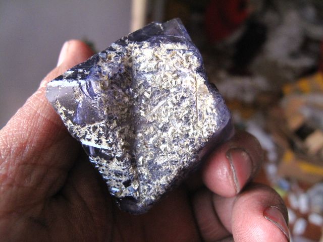 RARITY EARTH UNIQUE 750CT 8 SIDED NATURAL BLUE FLUORITE HAVE 