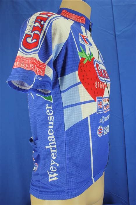 Squadra California Giant Strawberries Blue Full Zip Cycling Bike 