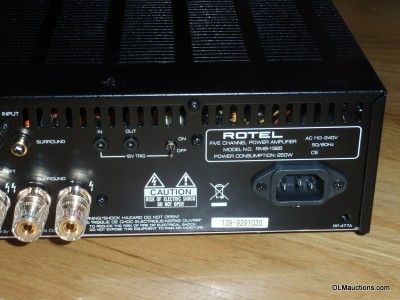 Rotel RMB 1565 5 Channel Power Amplifier Black RMB1565  