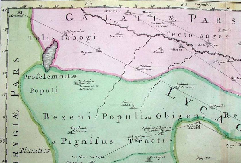 1676 (1700) Sanson Mortier Map LYCAONIA Konya TURKEY  