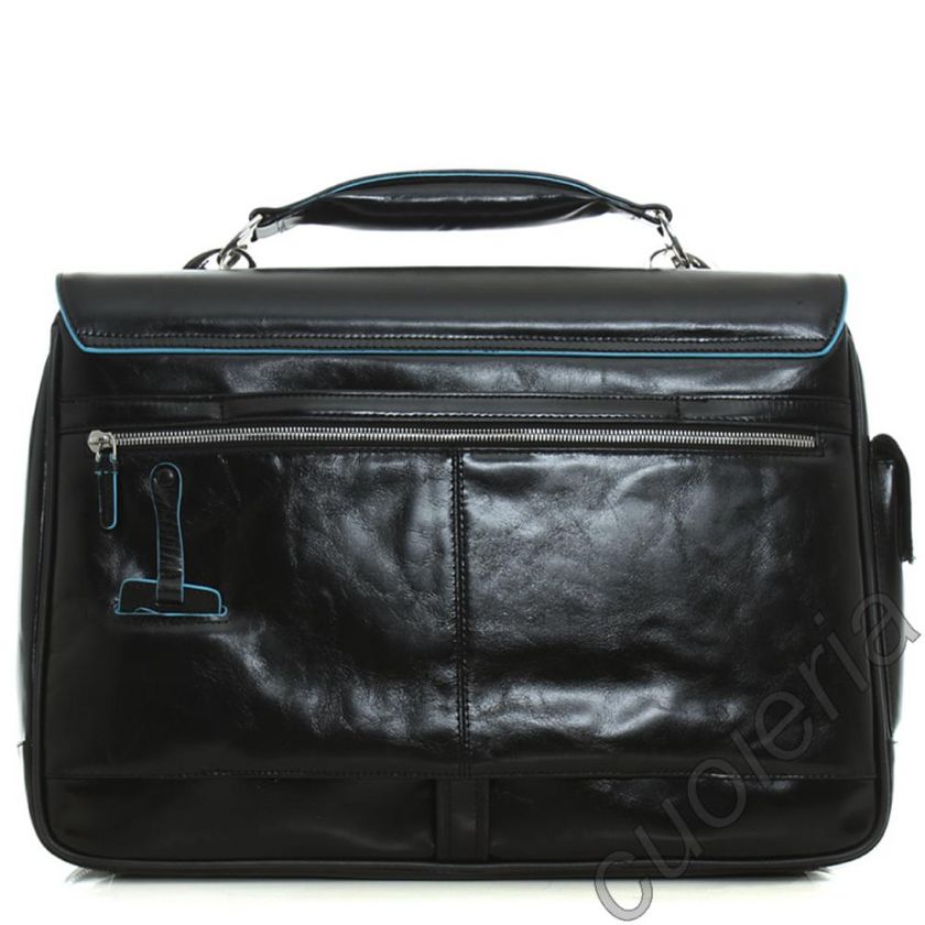 ORGANIZZED COMPUTER MESSENGER WITH CARRY HANDLE BLUE SQUARE   BLACK