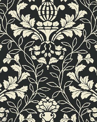 black white floral toile city blooms by kitty yoshida for benartex 1 