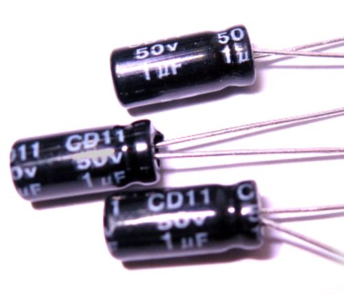 10 x Electrolytic Capacitor 50v 1uf Radial 5x10mm  