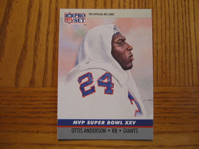 1991 Pro Set OTTIS ANDERSON Giants MVP Super Bowl XXV Card #25  