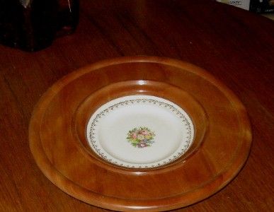 WOOD FRAMED DISH SERVING TRAY KEYSTONE 22 K GOLD  