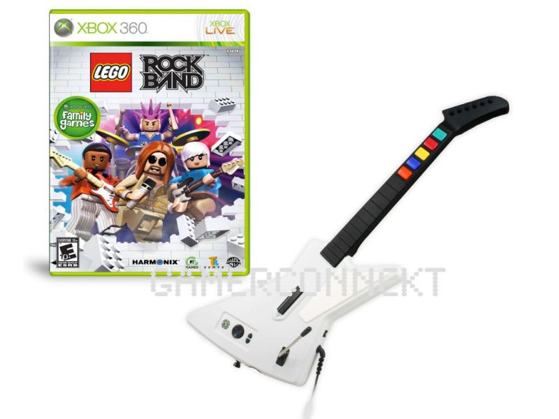 Lego Rock Band + WIRED Guitar Bundle Xbox 360 NEW  