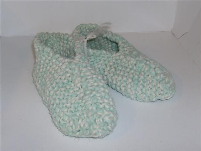 Hand Knit Slippers, Many Colors Wool or Phentex Style#1  