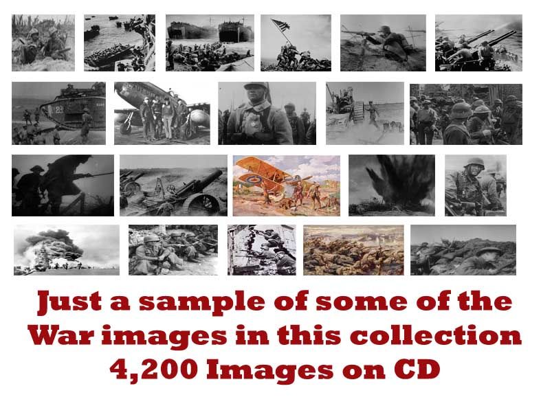 4200 WW1 & WW2 Photos, Art Pictures, Maps & Images Collection on CD