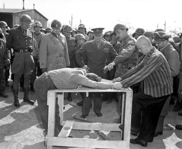 Eisenhower At Concentration Camp   WWII Holocaust Photo  