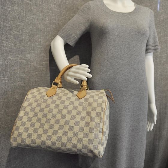 LOUIS VUITTON Damier Azur SPEEDY 30 Handbag Bag Purse  