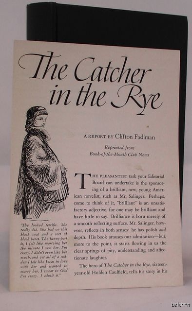 The Catcher in the Rye   J.D. Salinger   First State  BOMC with 