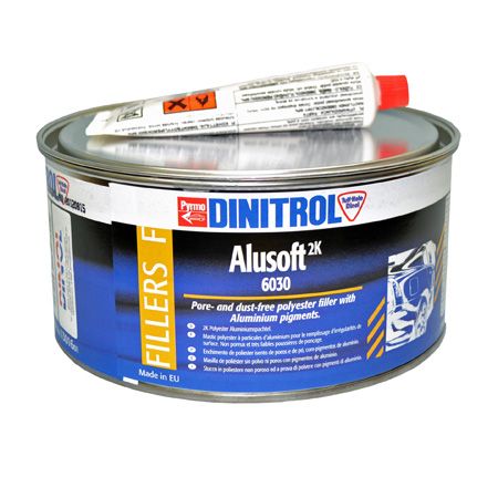 DINITROL 6030 BODY FILLER 2KG ALUMINIUM + HARDENER STEEL CONCRETE 