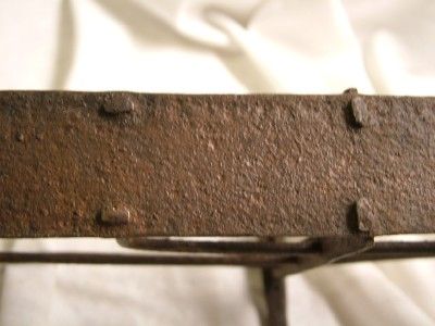 Original Antique 18 C Hand Forged Cast Iron Colonial Hearth Swiveling 