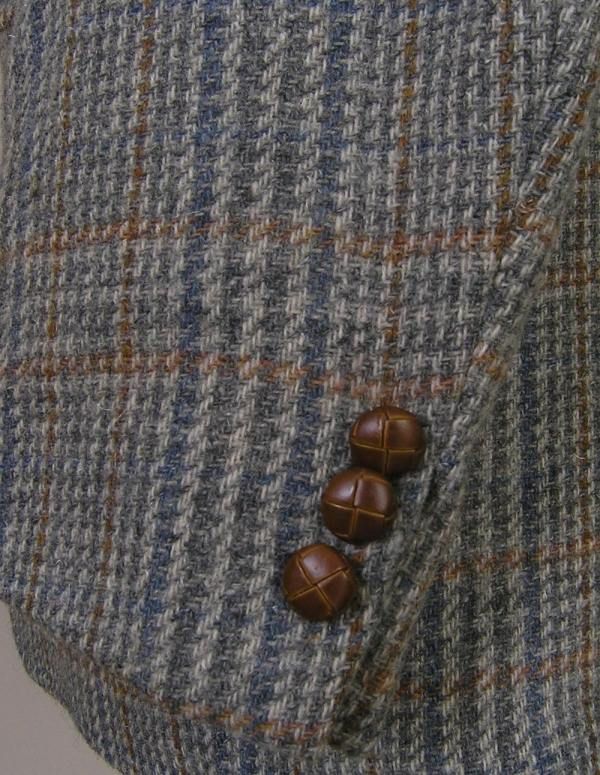 Palm Beach Tweed Sport Coat Gray Plaid Wool 39XL  