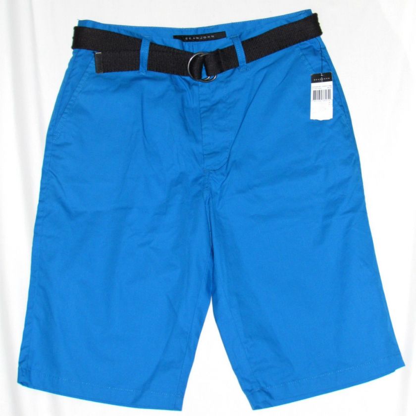   New $48 Directorie Blue Khaki Walk Shorts With Belt Choose Size  