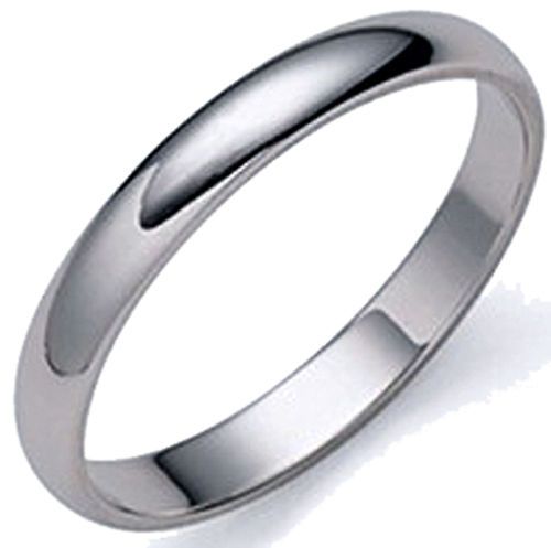 SAVE $392.  MENS DOMED PLATINUM 3MM WEDDING BAND RING  