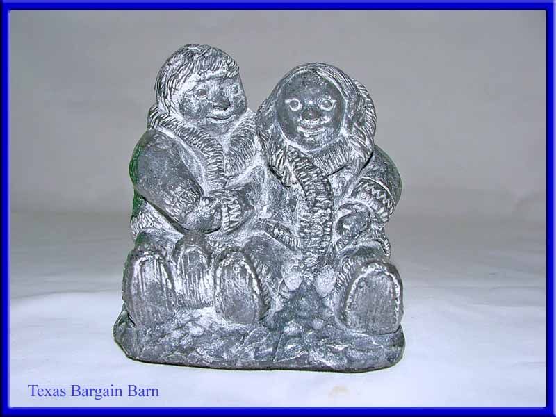 Wolf of Canada Soapstone Sculpture Figurine/Figure of Little Boy 