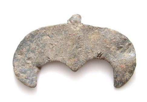 ROMAN MILITARY LUNULA LEAD AMULET  