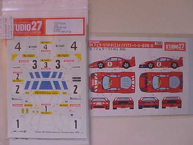 24 Studio27 Ferrari F40 Italian Supercar Decal DC029  