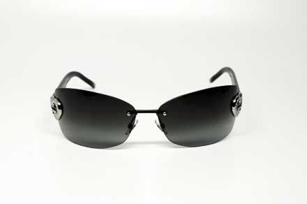 GUCCI GG 4201 BKS SUNGLASSES SHINY BLACK PLASTIC GREY LENS AUTHENTIC 