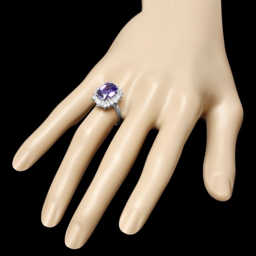 11750 CERTIFIED JAQU DE LILI 14K WHITE GOLD 5.0CT TANZANITE 0.85CT 