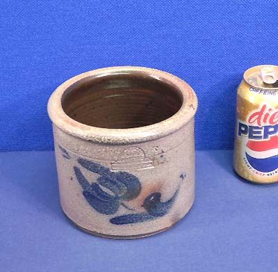   1998 Stoneware Cobalt Blue Slip Crock Salt Glaze Cambridge WI  