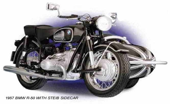 1957 BMW R 50 MOTORCYCLE ~ WITH STEIB SIDECAR ~ MAGNET  