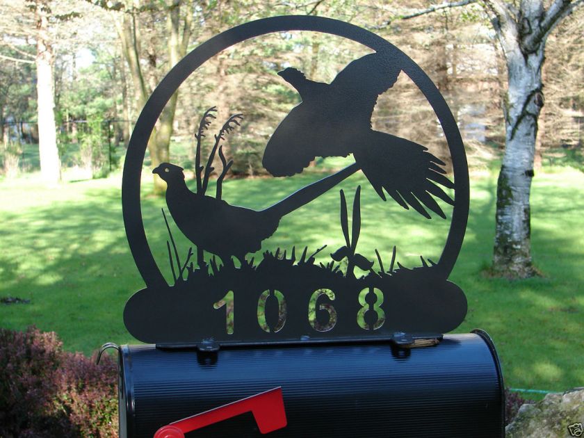 Pheasant MAILBOX TOPPER Address Home Metal Wilderness  