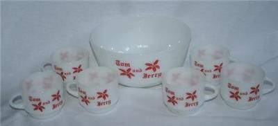 528 ANCHOR HOCKING FIRE KING Tom & Jerry Bowl 6 Cup Set  