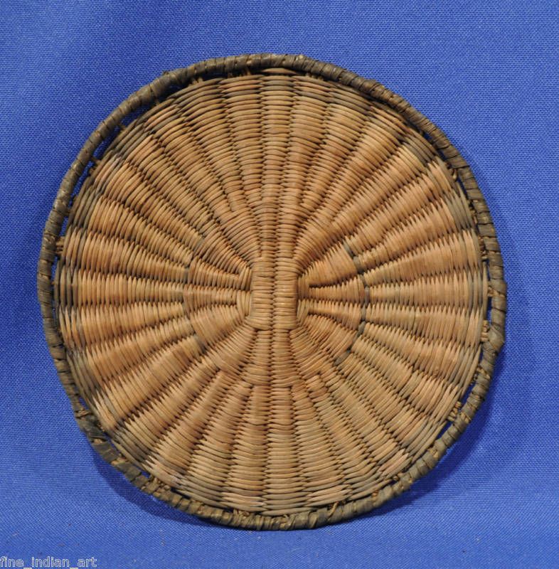 Antique HOPI Indian Basket Wicker Tray Small 1890 color  
