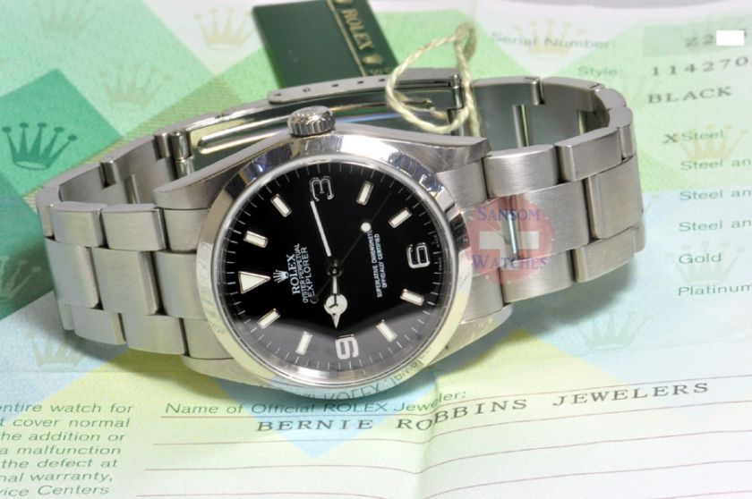 Rolex Explorer 1 oyster perpetual 114270 with Factory Papers year 2010 