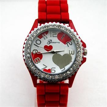   men Silicon Sport Quartz diamond candy jelly wrist watch DD3  