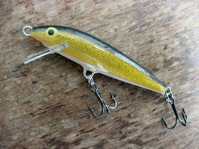 NIP 2 3/4 Rapala Original F 7 Gold Crankbait, Ireland  