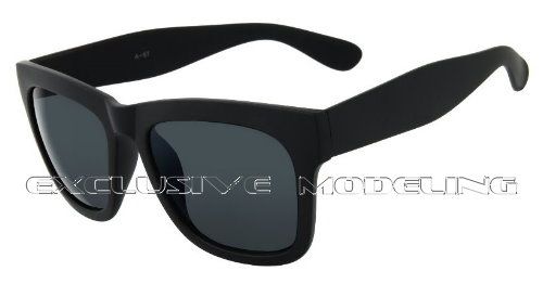 Super Cool Dark Matt Black Wayfarer Retro Sunglasses  