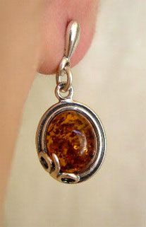 BALTIC HONEY AMBER & STERLING SILVER EURO HOOK or POST BACK EARRINGS 