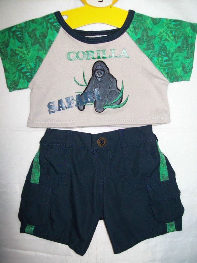 BUILD A BEAR TEE PANTS GORILLA SAFARI OUTFIT  