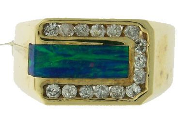 60ct. DIAMOND & OPAL 14k RING ~ BARGAIN BUY  