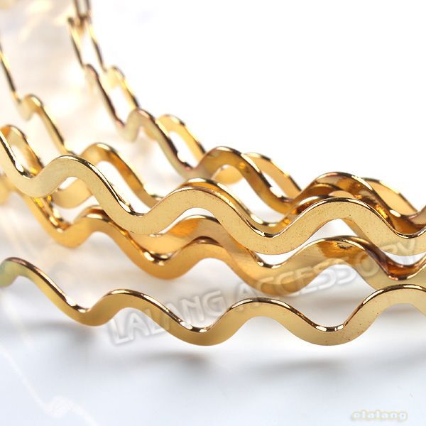 100x 160431 Wave Golden Hairbands Good For Sports Unisex Free Ship 