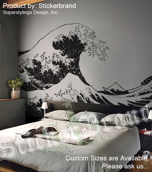 Vinyl Wall Decal Sticker Japanese Great Wave Hokusai  